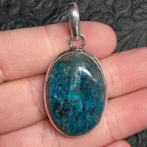 Blue Apatite Pendant Stone Crystal Jewelry